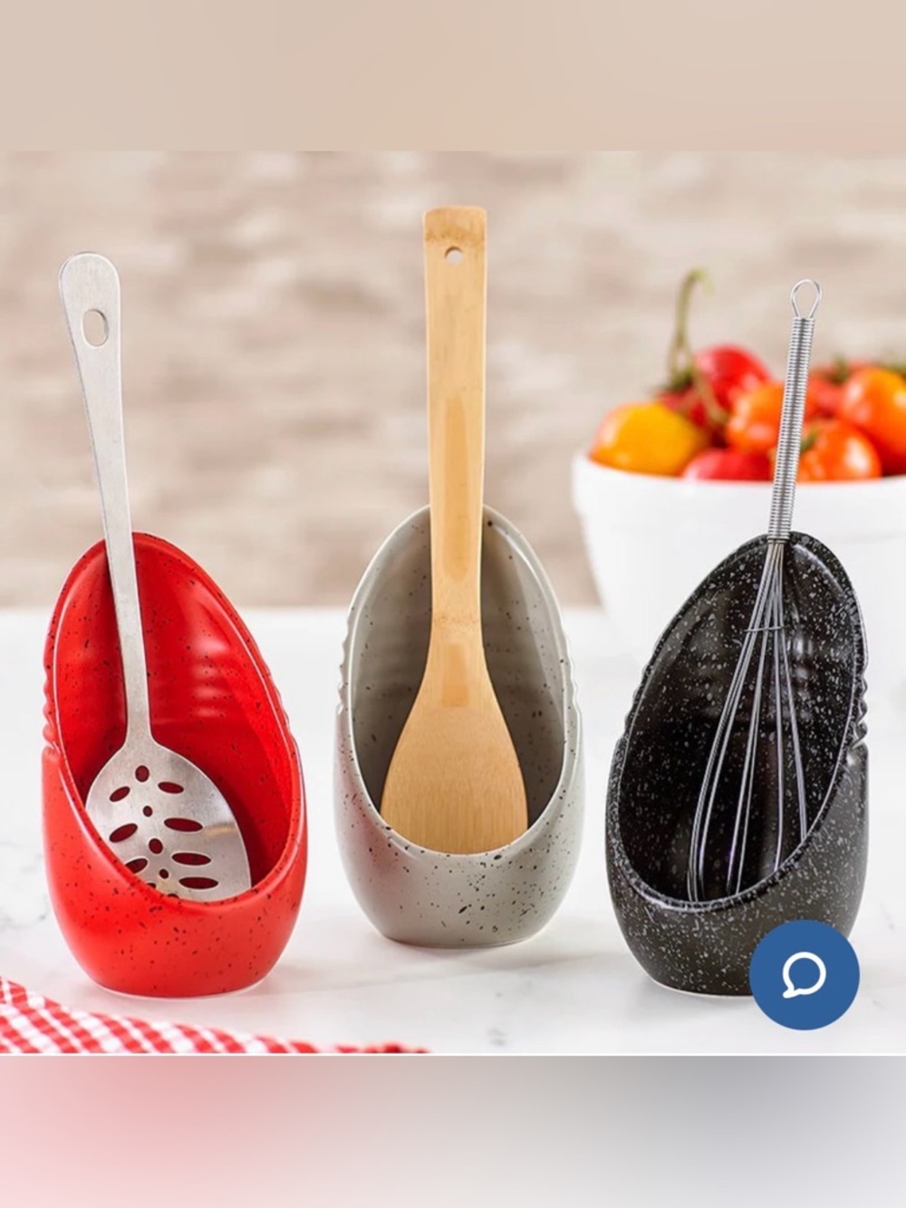 LTD Commodities Gray Speckled Upright Spoon Rest for Kitchen Countertop - New - Picture 2 of 6